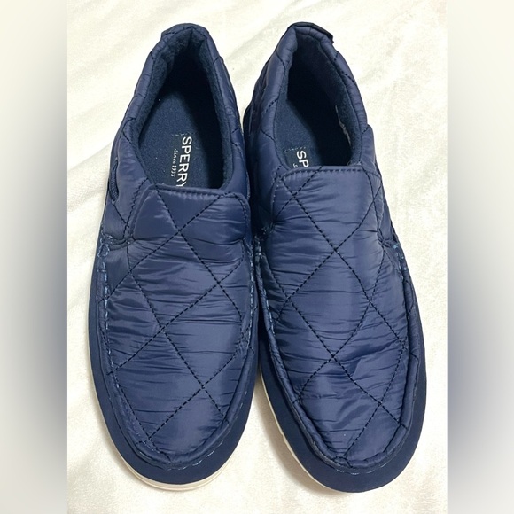 Sperry Men's Navy Blue Quilted Indoor Outdoor Slip-On Slipper Shoes Size 7.5 - Picture 2 of 11